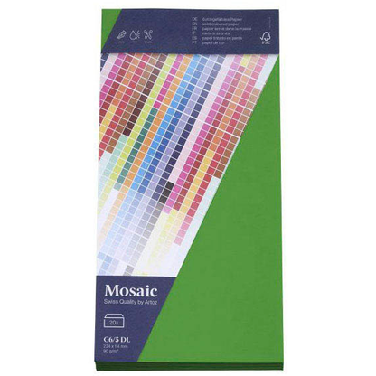 Artikelbild 2 für artoz Briefumschläge Mosaic DIN lang ohne Fenster apfelgrün haftklebend 20 St., Artikelnummer 277422