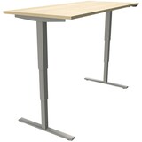 Artikelbild 1 für fm Sidney elektrisch höhenverstellbarer Schreibtisch königsahorn rechteckig, T-Fuß-Gestell silber 180,0 x 80,0 cm, Artikelnummer 135647