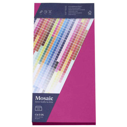 Artikelbild 2 für artoz Briefumschläge Mosaic DIN lang ohne Fenster fuchsia haftklebend 20 St., Artikelnummer 277432