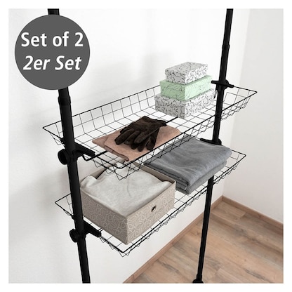 Artikelbild 10 für 2 WENKO Herkules Ablagen für Garderobensystem schwarz 94,0 x 38,0 x 8,0 cm, Artikelnummer 817342