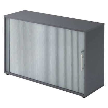 Artikelbild für HAMMERBACHER Rollladenschrank grafit, silber 1 Fachboden 120,0 x 40,0 x 74,8 cm, Artikelnummer 992814