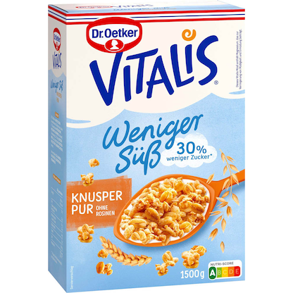 Artikelbild 5 für Dr. Oetker Vitalis Knusper Pur weniger süß Müsli 1,5 kg, Artikelnummer 264178