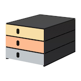 Artikelbild 1 für styro Schubladenbox styroval pro feelings Butterfly orange, gelb, grau 14-8050.Bu, DIN A4 mit 3 Schubladen, Artikelnummer 381036