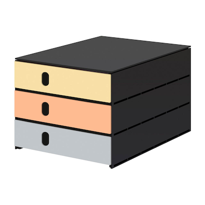 Artikelbild für styro Schubladenbox styroval pro feelings Butterfly orange, gelb, grau 14-8050.Bu, DIN A4 mit 3 Schubladen, Artikelnummer 381036