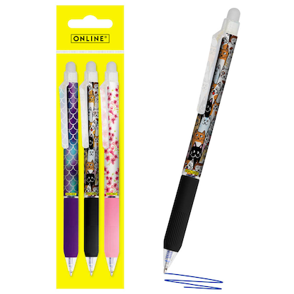 Artikelbild 3 für ONLINE® magiXX Design Girls Gelschreiber lila, rosa, schwarz 0,7 mm, Schreibfarbe: blau, 3 St., Artikelnummer 617397