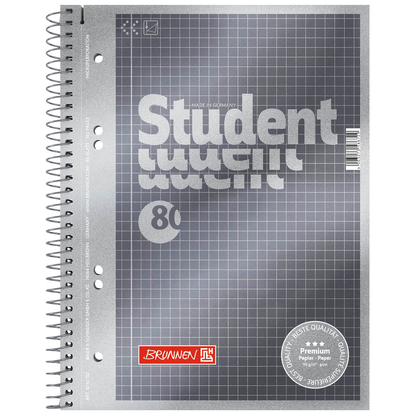 Artikelbild 2 für BRUNNEN Collegeblöcke Student Premium Kleinformat kariert DIN A5 Innenrand, 5 Blöcke, Artikelnummer 485728