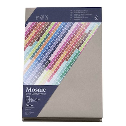 Artikelbild 2 für 10 artoz Faltkarten mit Briefumschlägen Mosaic DIN B6 zement, Artikelnummer 277453