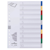 Artikelbild 1 für DURABLE Ordnerregister DIN A4 Vollformat blanko blau, gelb, rot, grün, grau 10-teilig, 1 Satz, Artikelnummer 147207