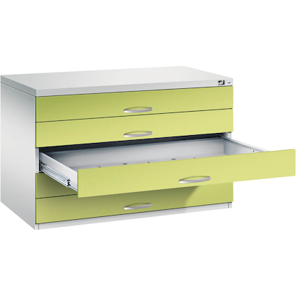 Artikelbild für CP 7100 Planschrank clowngrün, lichtgrau 5 Schubladen 110,0 x 76,5 x 76,0 cm, Artikelnummer 683115