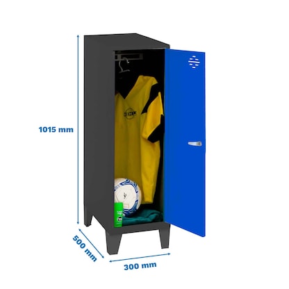 Artikelbild 2 für Simonrack Spind SIMONLOCKER DISM SINGLE anthrazit, blau 8425437120312, 1 Schließfach 30,0 x 50,0 x 101,5 cm, Artikelnummer 355717
