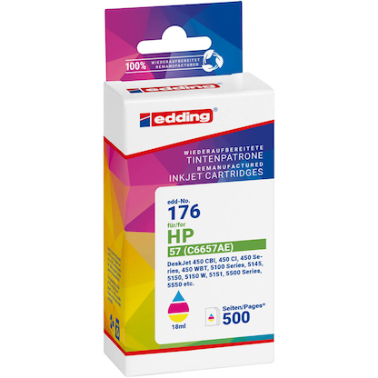 Artikelbild 2 für edding EDD-176 color Druckerpatrone kompatibel zu HP 57 (C6657AE), Artikelnummer 278176
