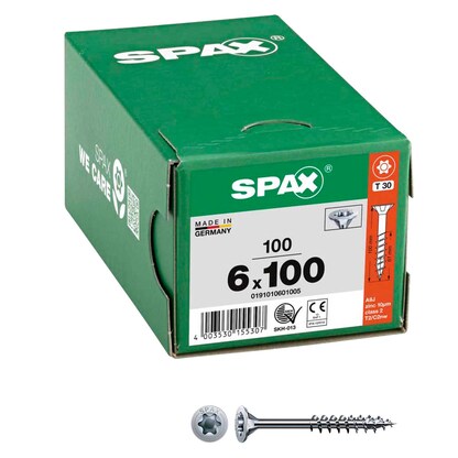 Artikelbild für SPAX® Universalschrauben T30 Senkkopf WIROX 0191010601005 6 mm x 100 mm, 100 St., Artikelnummer 395622