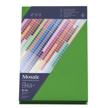 Artikelbild 2 für 10 artoz Faltkarten mit Briefumschlägen Mosaic DIN B6 apfelgrün, Artikelnummer 277481