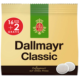 Artikelbild 1 für Dallmayr Classic Kaffeepads, Arabica- und Robustabohnen 16 + 2 Pads, Artikelnummer 818247