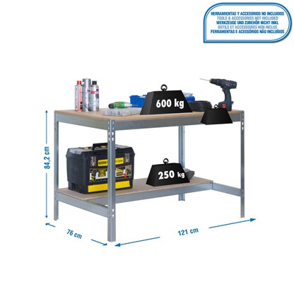 Artikelbild 2 für Simonrack Werkbank SIMONWORK BT0 silber 121,0 x 76,0 x 84,2 cm, Artikelnummer 358238