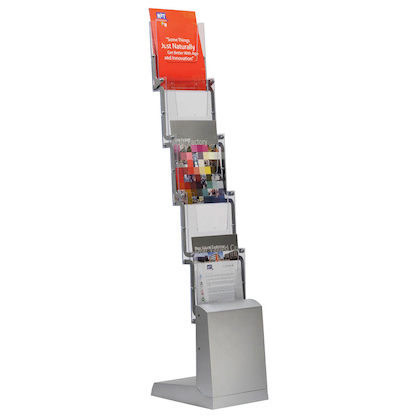 Artikelbild für update displays Prospektständer silber DIN A4 5 Fächer, Artikelnummer 287957