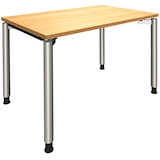 Artikelbild 1 für fm Sidney Schreibtisch buche rechteckig, 4-Fuß-Gestell silber 120,0 x 80,0 cm, Artikelnummer 269872