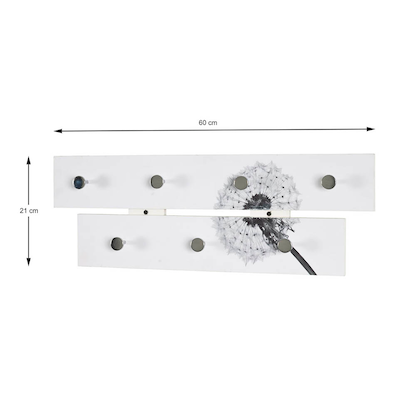 Artikelbild 4 für HAKU Möbel Wandgarderobe 13133 Motiv Holz 7 Haken 60,0 x 21,0 cm, Artikelnummer 550651
