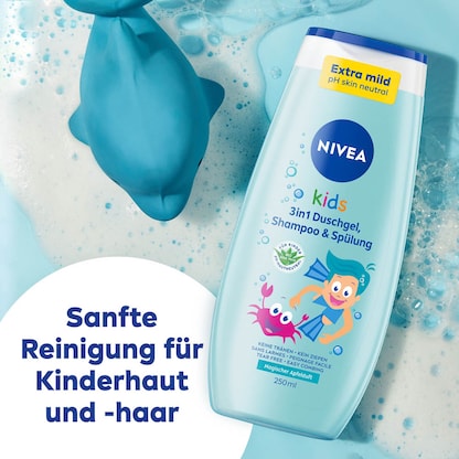 Artikelbild 3 für NIVEA kids 3in1 Duschgel, Shampoo & Spülung 250,0 ml, Artikelnummer 578407