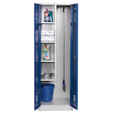 Artikelbild 1 für Gürkan Putzmittelschrank 104432 lichtgrau, enzianblau 60,0 x 50,0 x 180,0 cm, aufgebaut, Artikelnummer 741744