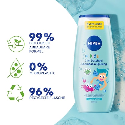 Artikelbild 4 für NIVEA kids 3in1 Duschgel, Shampoo & Spülung 250,0 ml, Artikelnummer 578407