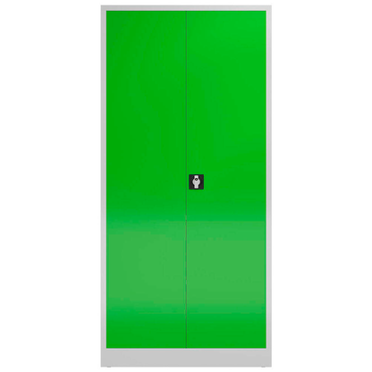 Artikelbild 3 für ClassiX Metallschrank X-530355 lichtgrau, gelbgrün 92,0 x 50,0 x 194,5 cm, aufgebaut, Artikelnummer 184297