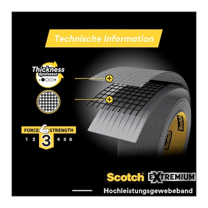 Artikelbild 4 für Scotch Extremium™ Universal Gewebeband silber 19,0 mm x 3,0 m 1 Rolle, Artikelnummer 570976