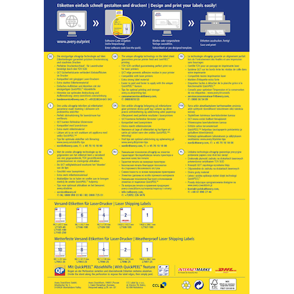 Artikelbild 3 für 600 AVERY Zweckform Versandetiketten L7166-100 weiß 99,1 x 93,1 mm, Artikelnummer 358044