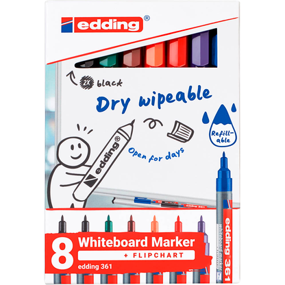 Artikelbild 12 für edding 361 Whiteboard-Marker farbsortiert 1,0 mm, 8 St., Artikelnummer 511179