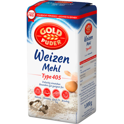 Artikelbild 15 für GOLDPUDER Weizenmehl Type 405 1,0 kg, Artikelnummer 609869