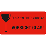 Artikelbild 1 für 250 EICHNER Warnetiketten rot »Vorsicht Glas!« 100,0 x 50,0 mm, Artikelnummer 486544