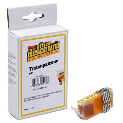 Artikelbild 14 für office discount gelb Druckerpatrone kompatibel zu Canon CLI-521 Y, Artikelnummer 396416