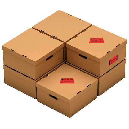 Artikelbild 2 für 250 EICHNER Warnetiketten rot »Vorsicht Glas!« 100,0 x 50,0 mm, Artikelnummer 486544