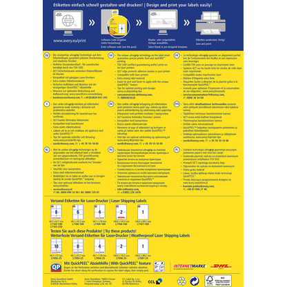 Artikelbild 3 für 200 AVERY Zweckform Versandetiketten L7168-100 weiß 199,6 x 143,5 mm, Artikelnummer 358069