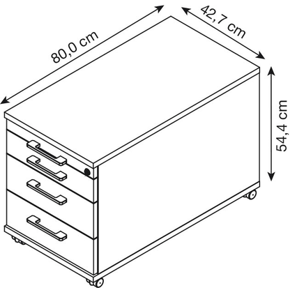 Artikelbild 2 für röhr Imperia Rollcontainer weiß 4 Auszüge 42,7 x 80,0 x 54,4 cm, Artikelnummer 732384
