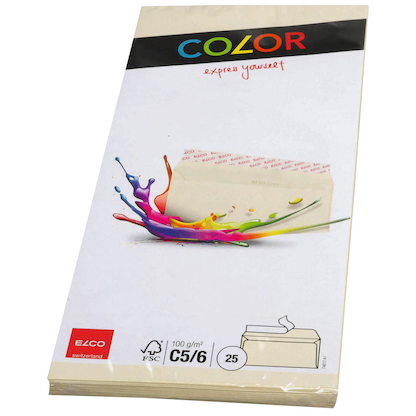 Artikelbild 3 für ELCO Briefumschläge Color DIN lang ohne Fenster hellchamois haftklebend 25 St., Artikelnummer 295426