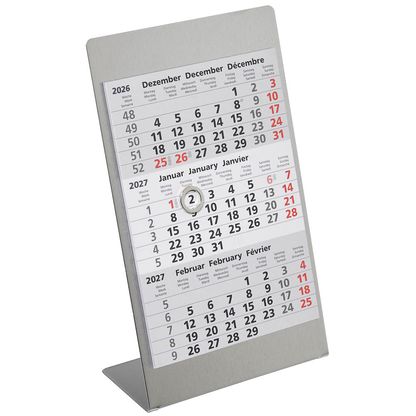 Artikelbild 14 für Tischkalender Edelstahl 2026/2027 silber matt, Artikelnummer 547937