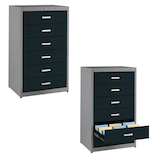 Artikelbild 1 für mauser client entry Karteischrank alu, anthrazitgrau 6 Schubladen 80,0 x 60,0 x 135,0 cm, Artikelnummer 259414