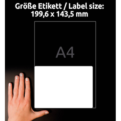 Artikelbild 16 für 200 AVERY Zweckform Versandetiketten L7168-100 weiß 199,6 x 143,5 mm, Artikelnummer 358069