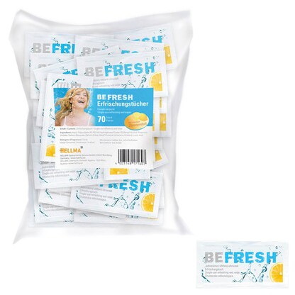 Artikelbild 5 für HELLMA Feuchttücher BE FRESH 1-lagig weiß, 70 Tücher, Artikelnummer 373915