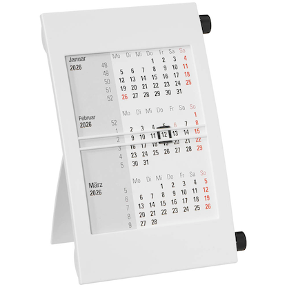Artikelbild für Tischkalender Drehkalender 2026/2027 weiß/schwarz, Artikelnummer 547899
