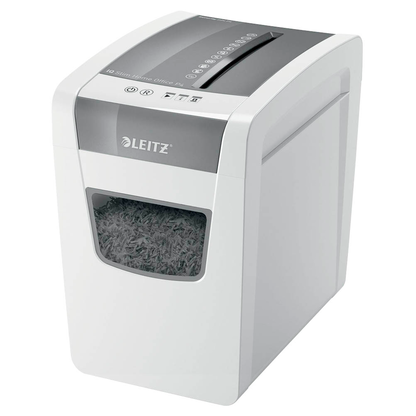 Artikelbild 2 für LEITZ IQ Home Office Slim Aktenvernichter mit Partikelschnitt P-4, 4 x 28 mm, bis 10 Blatt, weiß, Artikelnummer 638041