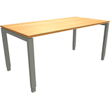 Artikelbild 1 für fm Sidney höhenverstellbarer Schreibtisch buche rechteckig, 4-Fuß-Gestell Quadratrohr silber 160,0 x 80,0 cm, Artikelnummer 136137