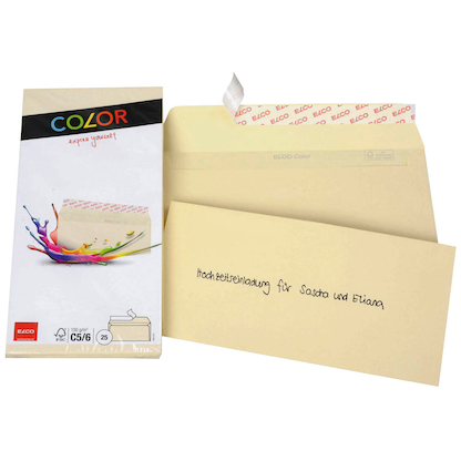 Artikelbild 2 für ELCO Briefumschläge Color DIN lang ohne Fenster hellchamois haftklebend 25 St., Artikelnummer 295426