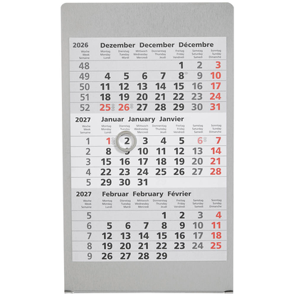 Artikelbild 2 für Tischkalender Edelstahl 2026/2027 silber matt, Artikelnummer 547937