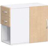 Artikelbild 1 für geramöbel Flex Standcontainer weiß, buche 2 Auszüge 80,0 x 42,0 x 72,0 cm, Artikelnummer 876223