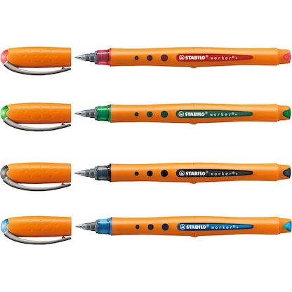 Artikelbild 17 für STABILO worker®+ Tintenroller orange 0,3 mm, Schreibfarbe: farbsortiert, 4 St., Artikelnummer 949255