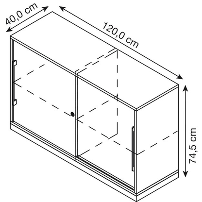 Artikelbild 2 für röhr Schiebetürenschrank Imperia, 194-0A2-9010-90-F1 weiß 2 Fachböden 120,0 x 40,0 x 74,5 cm, Artikelnummer 732574