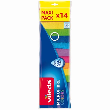 Artikelbild 7 für vileda COLORS MAXI PACK Mikrofasertücher Polyester 60 °C waschbar, 14 St., Artikelnummer 960413