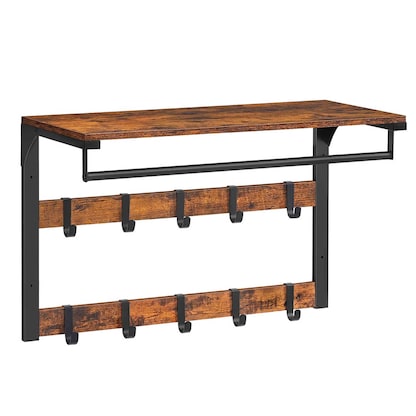 Artikelbild 5 für VASAGLE Wandgarderobe braun Holz 10 Haken 65,0 x 42,0 cm, Artikelnummer 289866